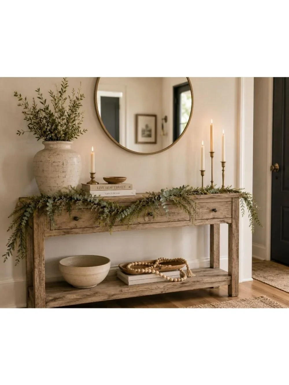 Norfolk Pine Garland, Eucalyptus Garland, Faux Christmas Garland, Mantel Garland
